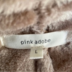 pink adobe フェイクムートン ムートンコート フーディー　L の画像