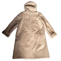 pink adobe フェイクムートン ムートンコート フーディー　L の画像