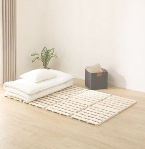 美品◎【ニトリ】セミダブル 4つ折り桐すのこベッド