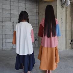 swoon/スーン ドローストリングティアードスカート（ネイビー）の画像