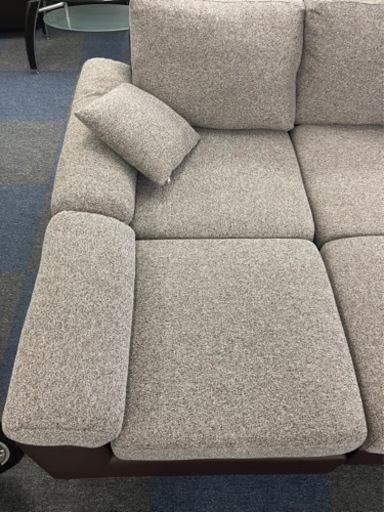 【中古美品】カウチソファ 3人掛け オットマン付き 分割可能 ブラウン系