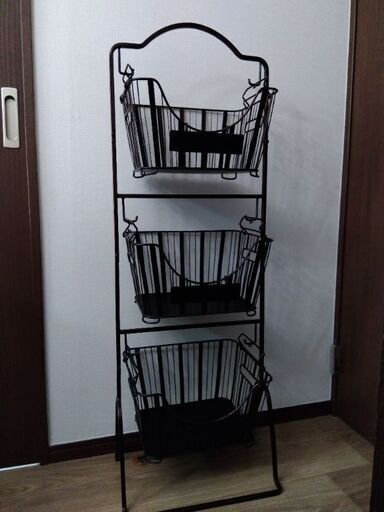 おしゃれ収納　３段　アンティーク風　かご