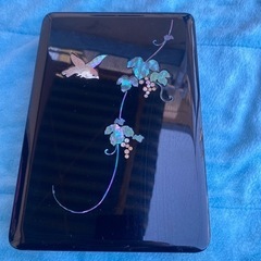 漆塗り 硯箱 螺鈿 ぶどうに鳥 5.5寸 （横幅16.5cm） ...