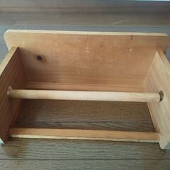 【美品】木製ペーパータオルホルダーの画像