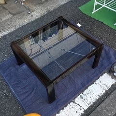カリモク　ガラス天板ローテーブル　お買い得品の画像