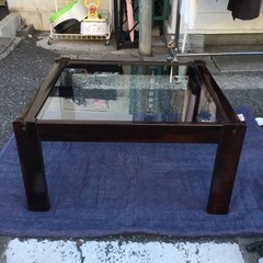 カリモク　ガラス天板ローテーブル　お買い得品の画像
