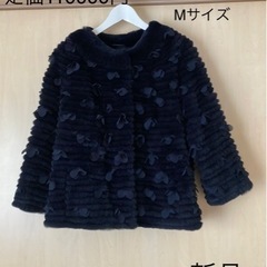 ミラショーン　ムーンバット　ファーコート　ネイビー　花　シフォン...
