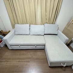 ニトリ　布張りカウチソファベッド (ノアーク２ GY)の画像