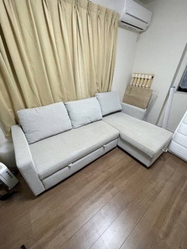 ニトリ　布張りカウチソファベッド (ノアーク２ GY)