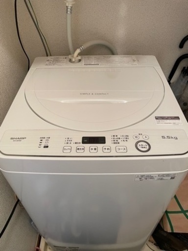 【美品】【本日〆切‼️】シャープ　洗濯機 5.5kg (2/1まで)