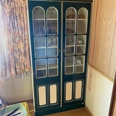 昭和レトロポップ　食器棚　ヴィンテージ　黒　ブラック　ホワイト　...