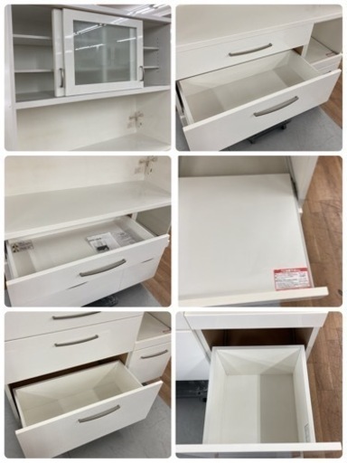 S174 ★ NITORI キッチンボード 食器棚 COPAIN120KB 幅119.5cm USED
