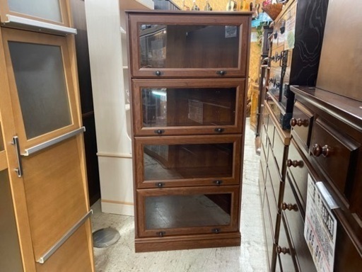 【愛品館 江戸川店 キャビネット】ガラスフラップ扉 キャビネット ID:150-050741-007