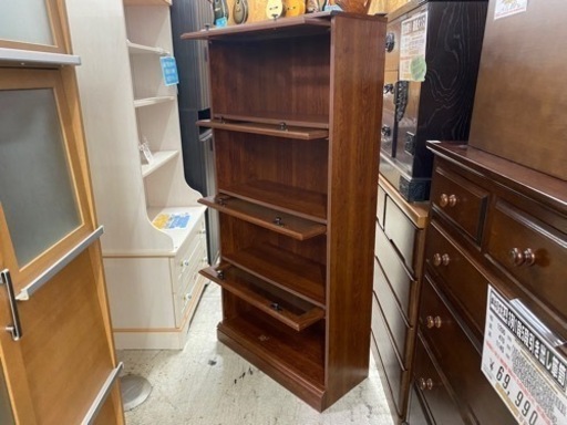 【愛品館 江戸川店 キャビネット】ガラスフラップ扉 キャビネット ID:150-050741-007