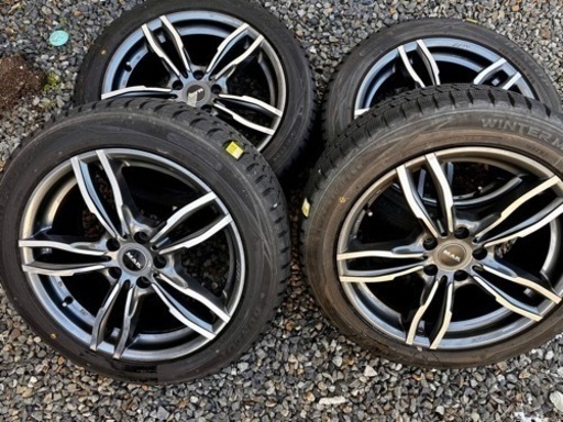 225/50R18スタッドレスアルミホイール4本セットDUNLOP winter MAXX WM01 112 5穴　18インチ　美品　送料無料　MAK MFF
