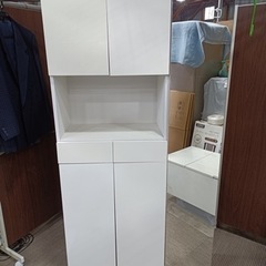 ★八1509【早い者勝ち！！ホワイトインテリア】下駄箱　ミラー付...