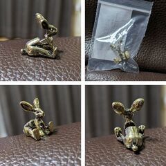 片耳用うさぎビアス（新品）ブロンズの画像