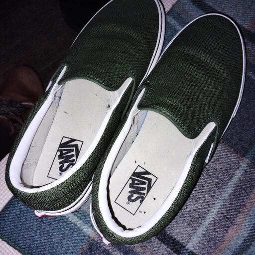 別サイトにて取引済！VANS  スリッポン　27cm  グリーン