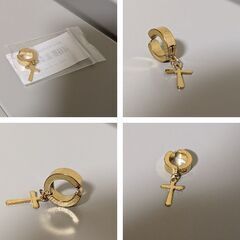 十字架クロス/イヤーカフ（新品）ゴールド/片耳用の画像