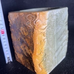 
掘り出しの骨董緑端渓彫刻松刻　鑑賞石 天然石  鉱物 アンティーク高さ15cmの画像