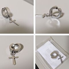 十字架クロス/イヤーカフ（新品）シルバー/片耳用の画像