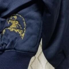 裏起毛ドカジャン一一匹狼Ｍサイズ刺繍入🦅紺色ネイビー１回着用🐺の画像