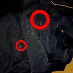 裏起毛ドカジャン一一匹狼Ｍサイズ刺繍入🦅紺色ネイビー１回着用🐺の画像