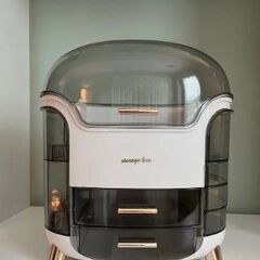 メイク ボックス 収納 便利 大容量 おしゃれ かわいい インテリア コンパクト 北欧 コスメ 化粧 道具 ホワイトの画像