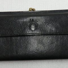 IL BISONTE イルビゾンテ 長財布 がま口小銭入れ付 C0911P ブラック 収納袋付き