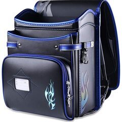 【新品】最新 男の子ランドセル 高級合皮 ファイアモデル 6年保証 全国送料無料 スクールバック 小学生通学カバンブ ブラック/ネイビーの画像