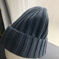 無印　リブ編みニット帽の画像