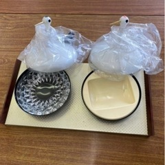鶴　灰皿　タバコケースの画像