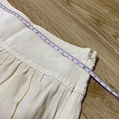 BANANA REPUBLIC バナナ リパブリック ひざ丈 スカート シルク 絹 100% アイボリー 0の画像