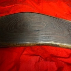 レトロ　時代物　ビンテージ　民藝　骨董　煎茶　欅材の刳り盆（くりぼん、一枚板から削り出した造りのことです）の画像