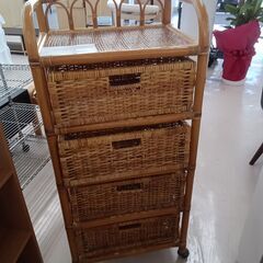 ★ジモティ割あり★  籐家具 ブラウン W48×D36×H104...
