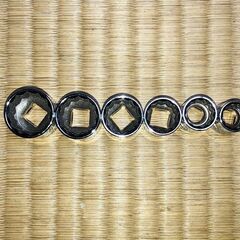 美品！インチサイズ　シャローソケット　6個セット　差込3/8(9.5㎜）の画像