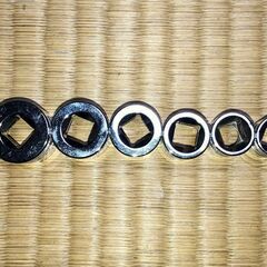 美品！インチサイズ　シャローソケット　6個セット　差込3/8(9.5㎜）の画像