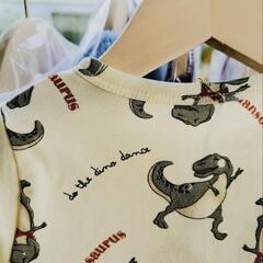 2枚パジャマ上下セット、恐竜柄、かわいい、キュート、安全高品質の画像