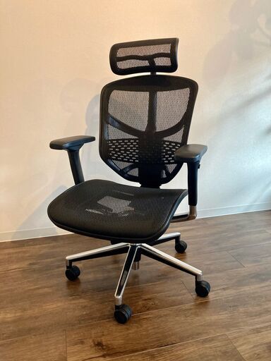 【美品】エルゴヒューマン Enjoy オフィスチェア ブラック（ヘッドレスト付き）EJ-HAM / EJ-HBM　在宅ワーク　椅子 26,000円