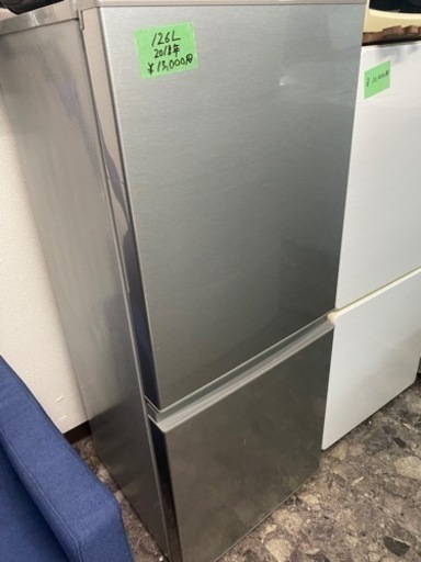 北九州市内配送無料　保証付き　2018年　AQUA アクア AQR-13G (S) [冷蔵庫 (126L・右開き) ブラッシュシルバー]