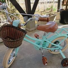 【決まりました】補助輪付きSTITCH自転車12インチ　3〜6歳...