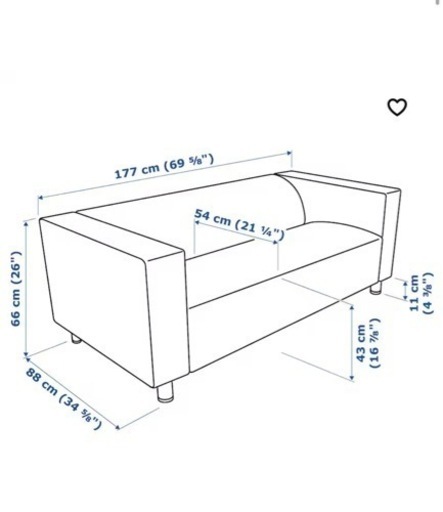 IKEA  イケア　ソファ　klippan　クリッパン 合皮　黒　モノトーン