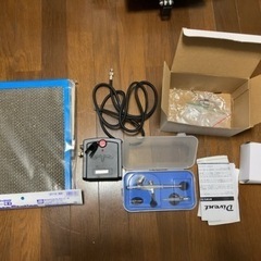 エアブラシ ミニコンプレッサー 塗装補助ボード付き 