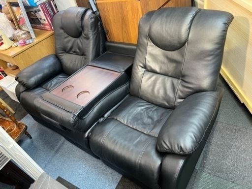 ヤマダ電機　電動リクライニングソファー　3人掛け　ダークブラウン