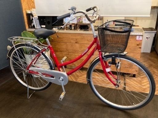 【前輪タイヤ・前輪チューブ新品！】26インチ自転車　レッド