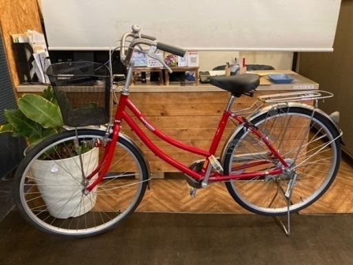 【前輪タイヤ・前輪チューブ新品！】26インチ自転車　レッド