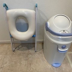 階段付きオマル　オムツ処理ポット　セット