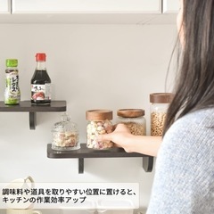 【未使用】かべ掛け 飾り棚 天然木製 壁 ラック ウォール シェルフ 2個セットの画像