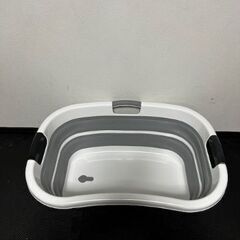 SOLPEX 折りたたみたらい  大容量 洗濯バケツ 水抜栓付 取っ手三つ付き リユース品　美品の画像