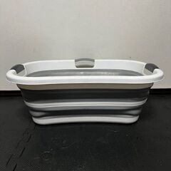 SOLPEX 折りたたみたらい  大容量 洗濯バケツ 水抜栓付 取っ手三つ付き リユース品　美品の画像